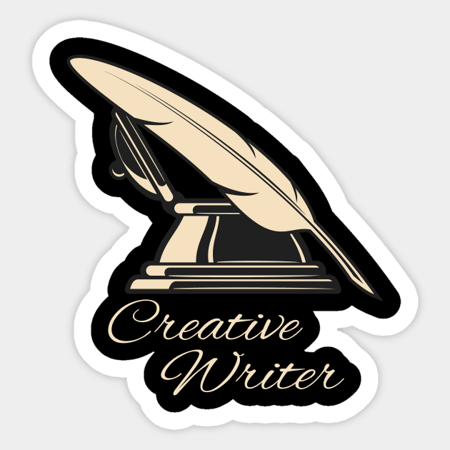 Creative Writer Feather Pen Author Poet Sticker by Foxxy Merch